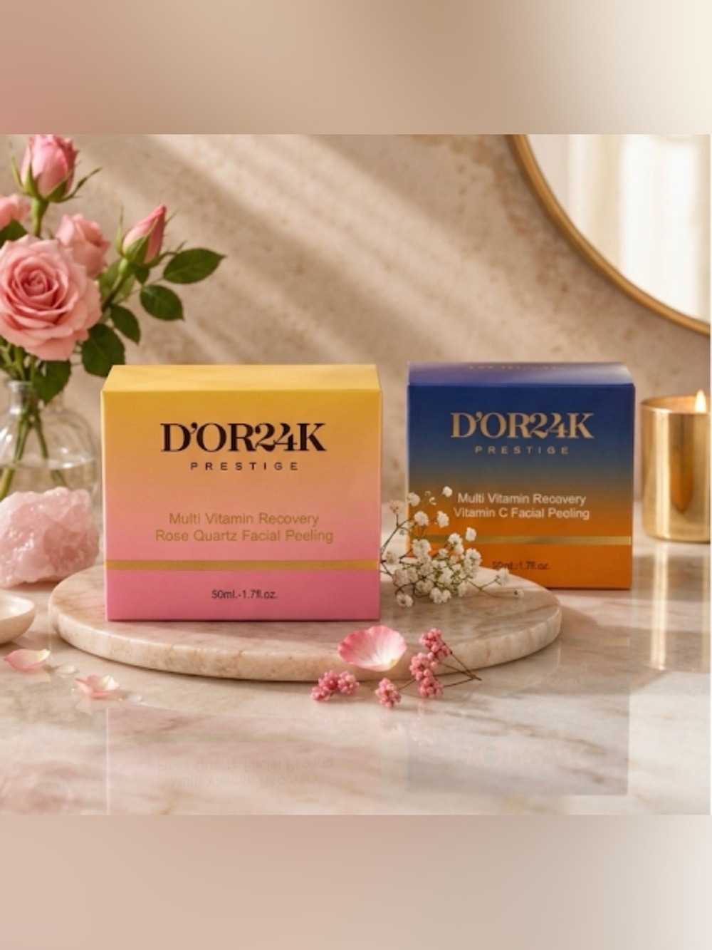 🔥D'or24k BUNDLE Rose Quartz & Multi Vitamin Facial Peeling ~ Retail $600🔥